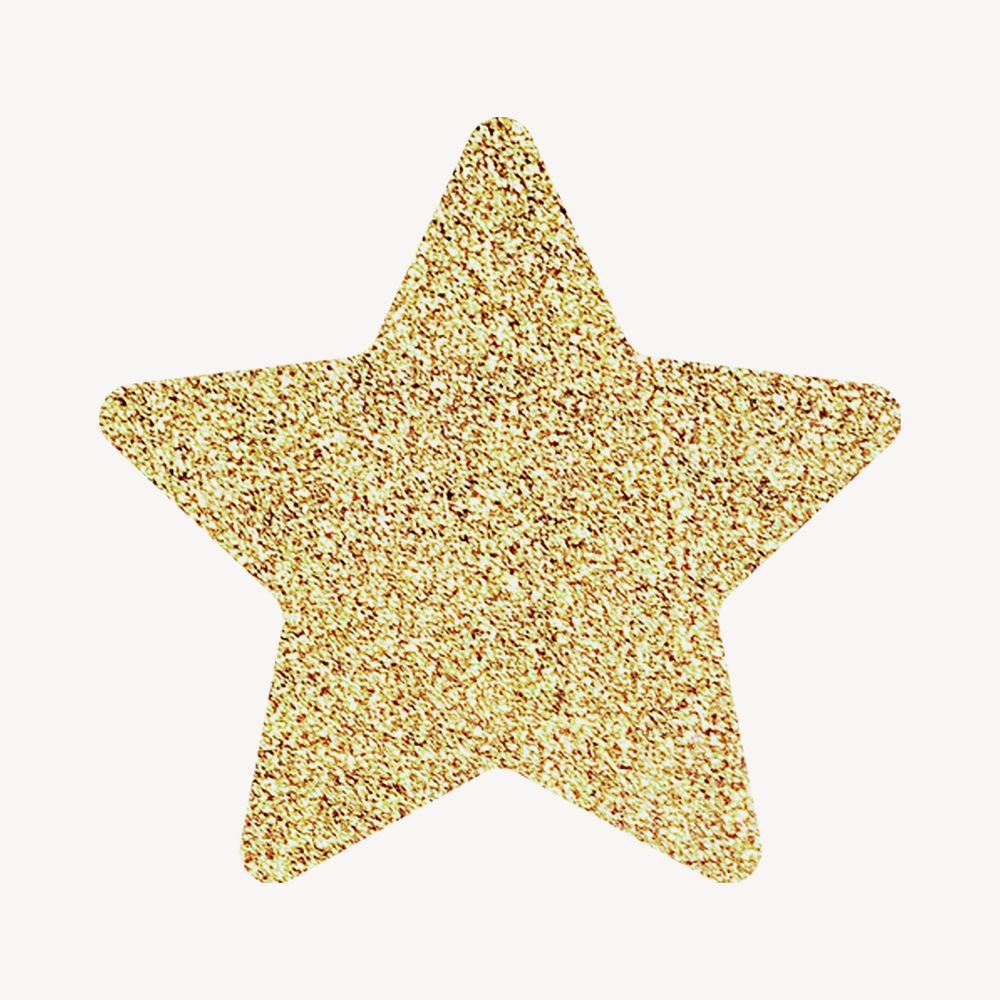 Gold sparkly star collage element | Free PSD - rawpixel