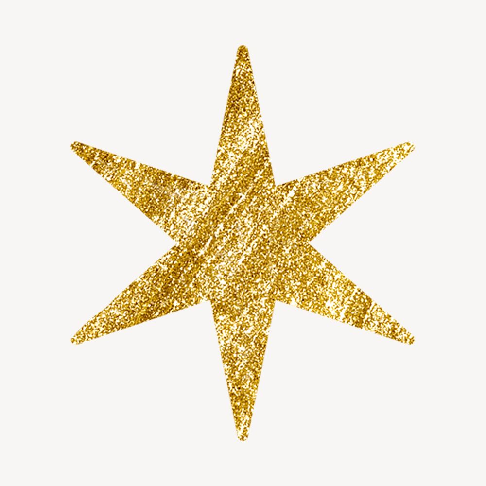 Gold sparkly star collage element | Free PSD - rawpixel