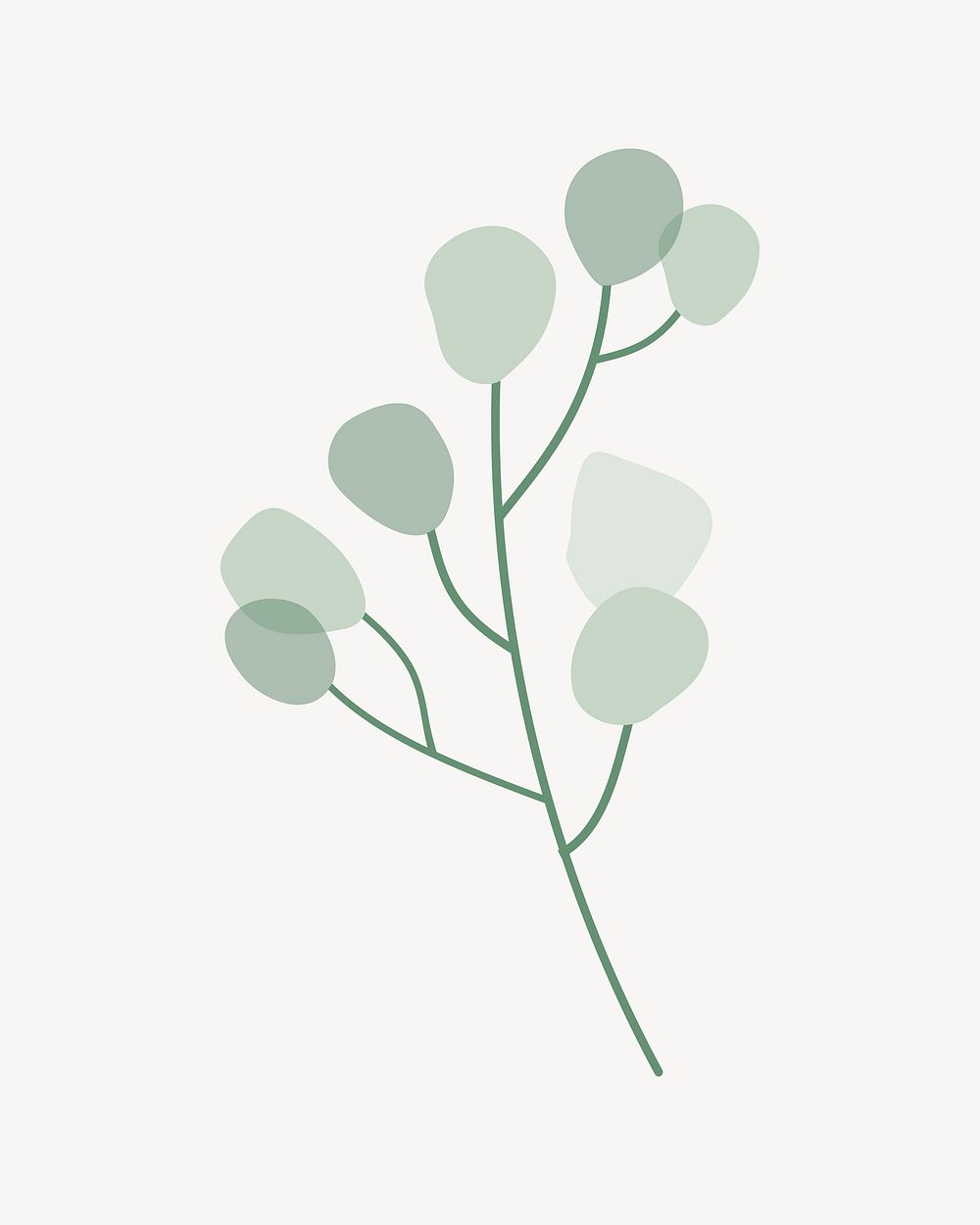 Leaf branch collage element vector