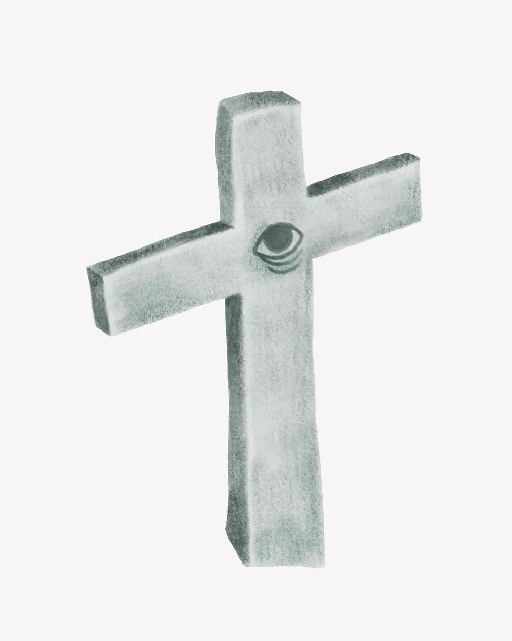 Cross monument, tombstone, Halloween collage element vector