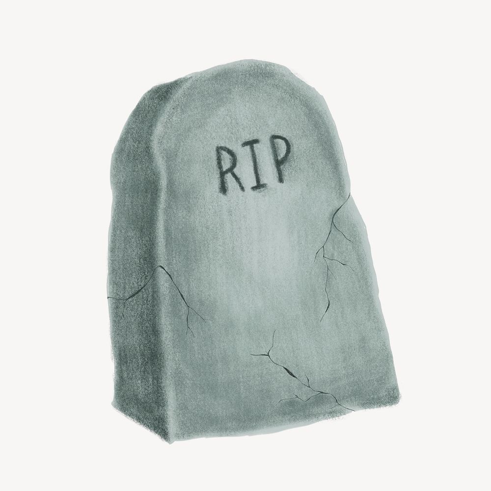 Tombstone, festive Halloween decoration collage element psd