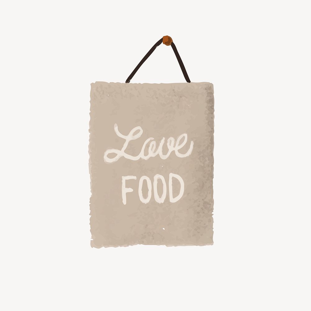 Love food hanging poster  collage element vector