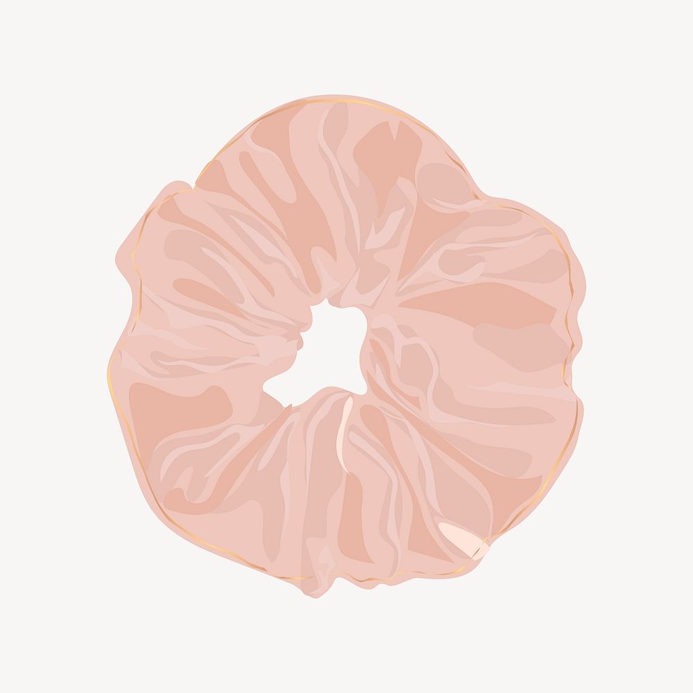 Pink scrunchie collage element vector