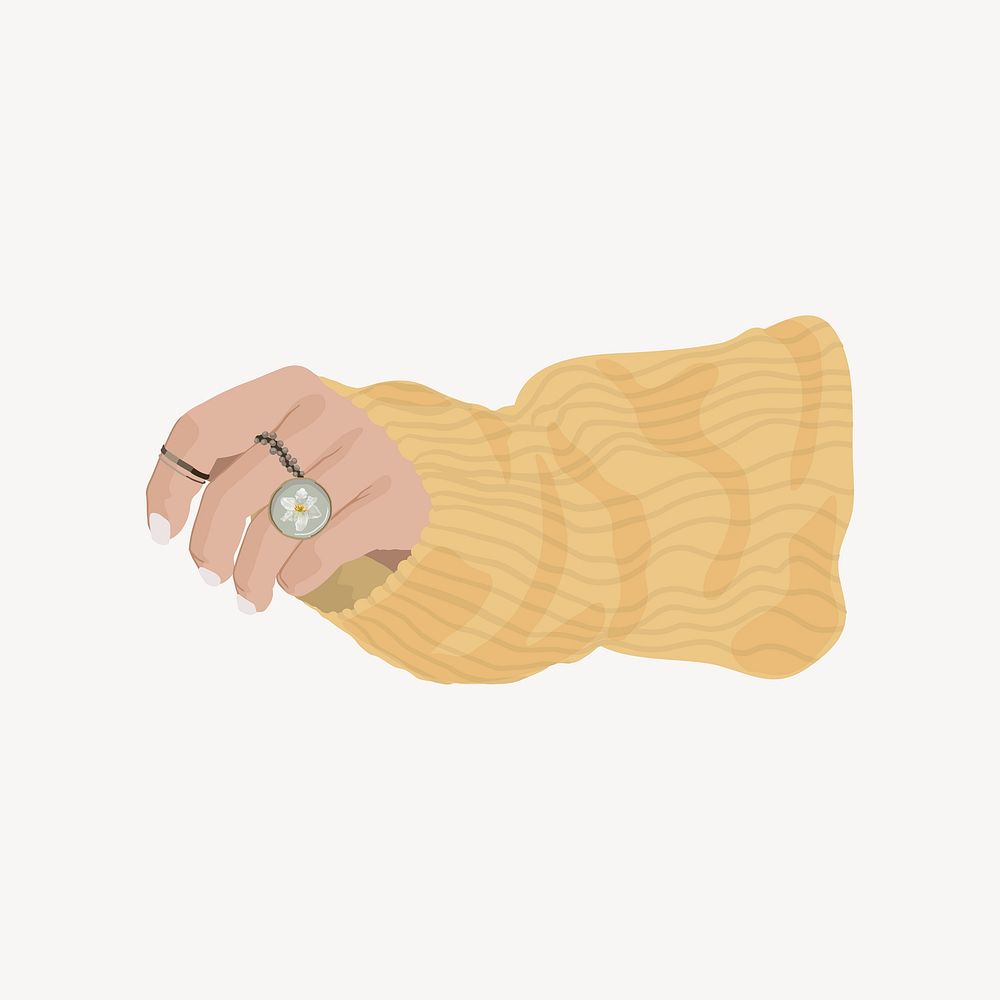 Aesthetic hand, yellow sweater collage element vector