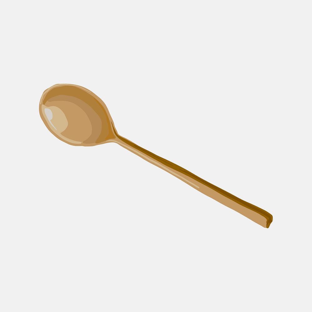 Wooden spoon collage element psd
