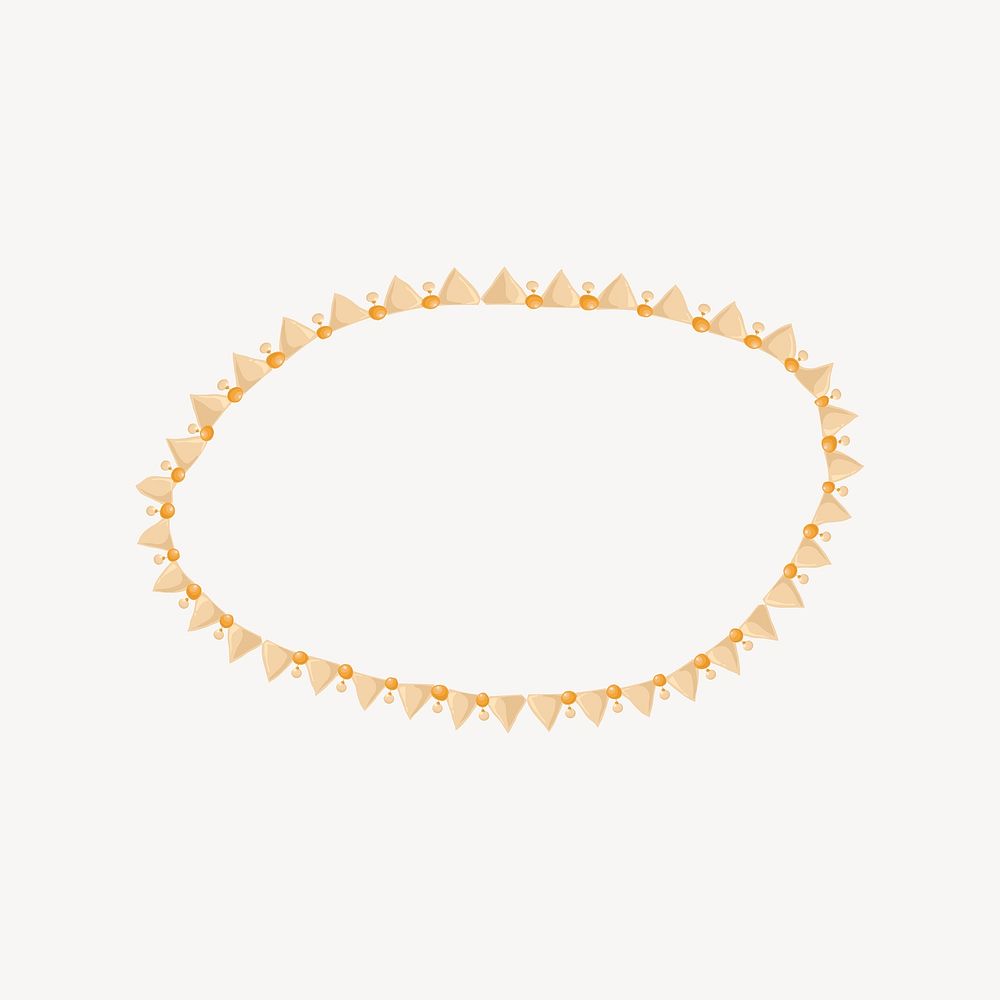 Gold bracelet collage element vector