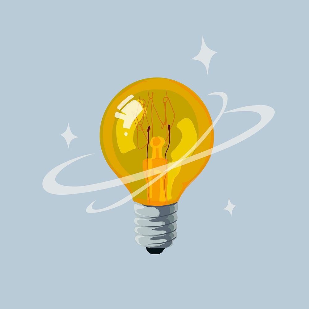 Light bulb vector illustration collage element 