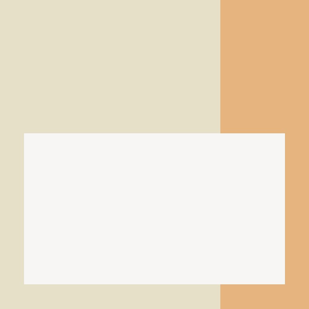 Beige frame, off white rectangle collage element vector