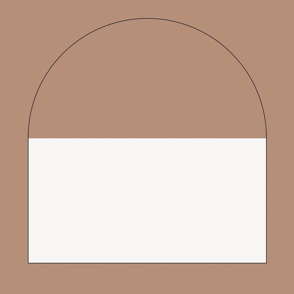 Brown frame, off white collage element vector