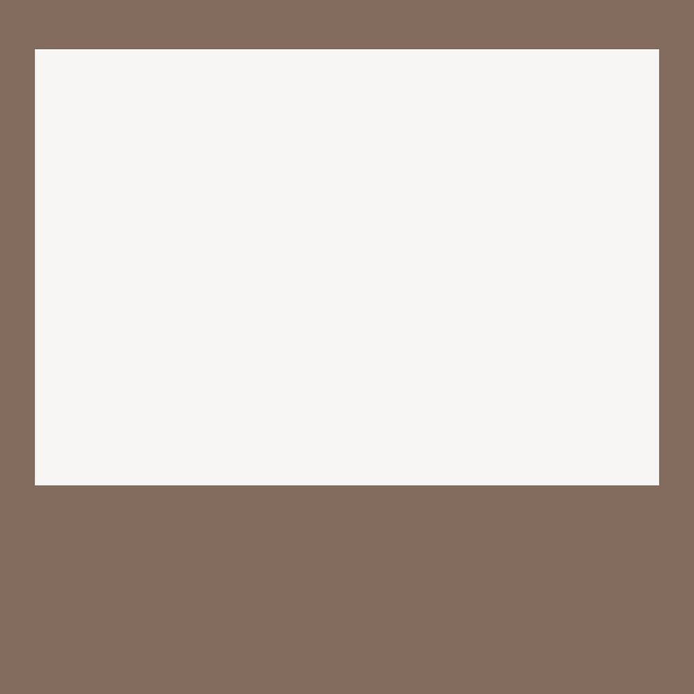 Brown frame, rectangle off white collage element vector