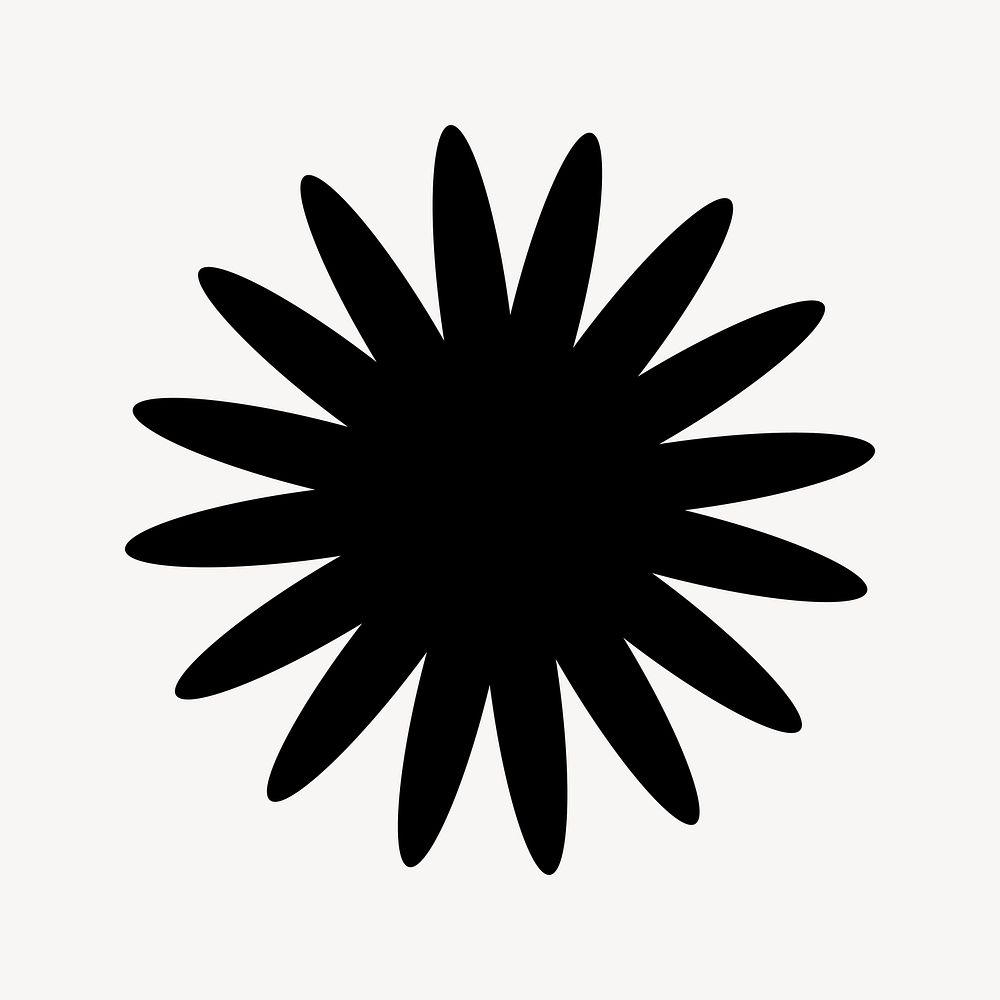 Black starburst  clip art vector