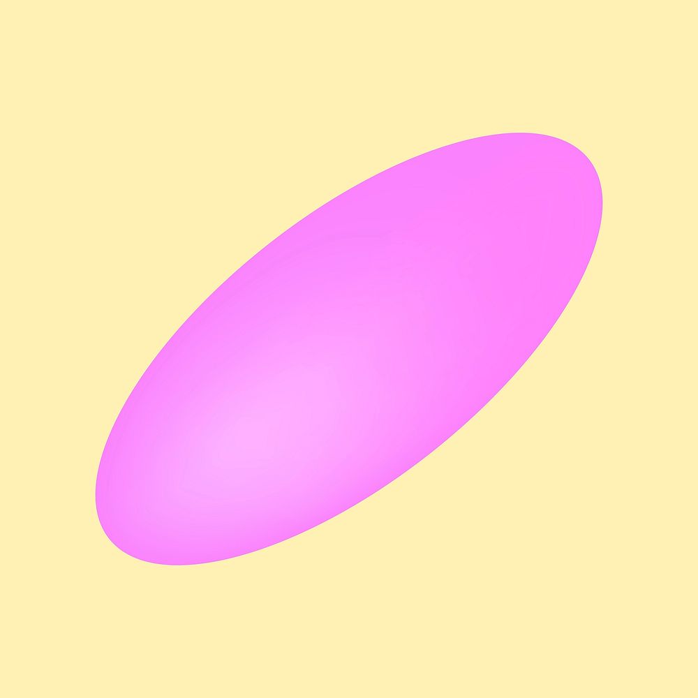 Pink oval shape collage element vector