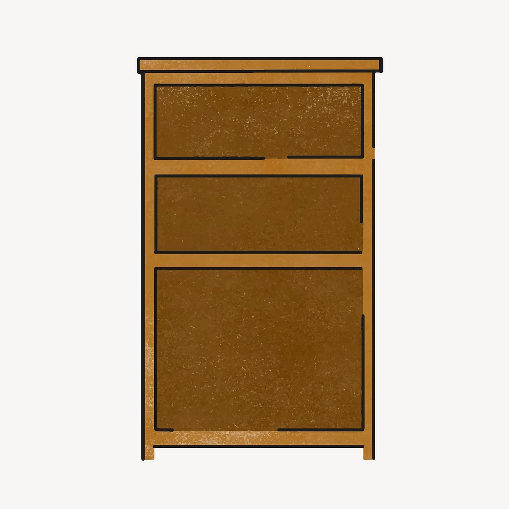 Wooden bookcase doodle vector
