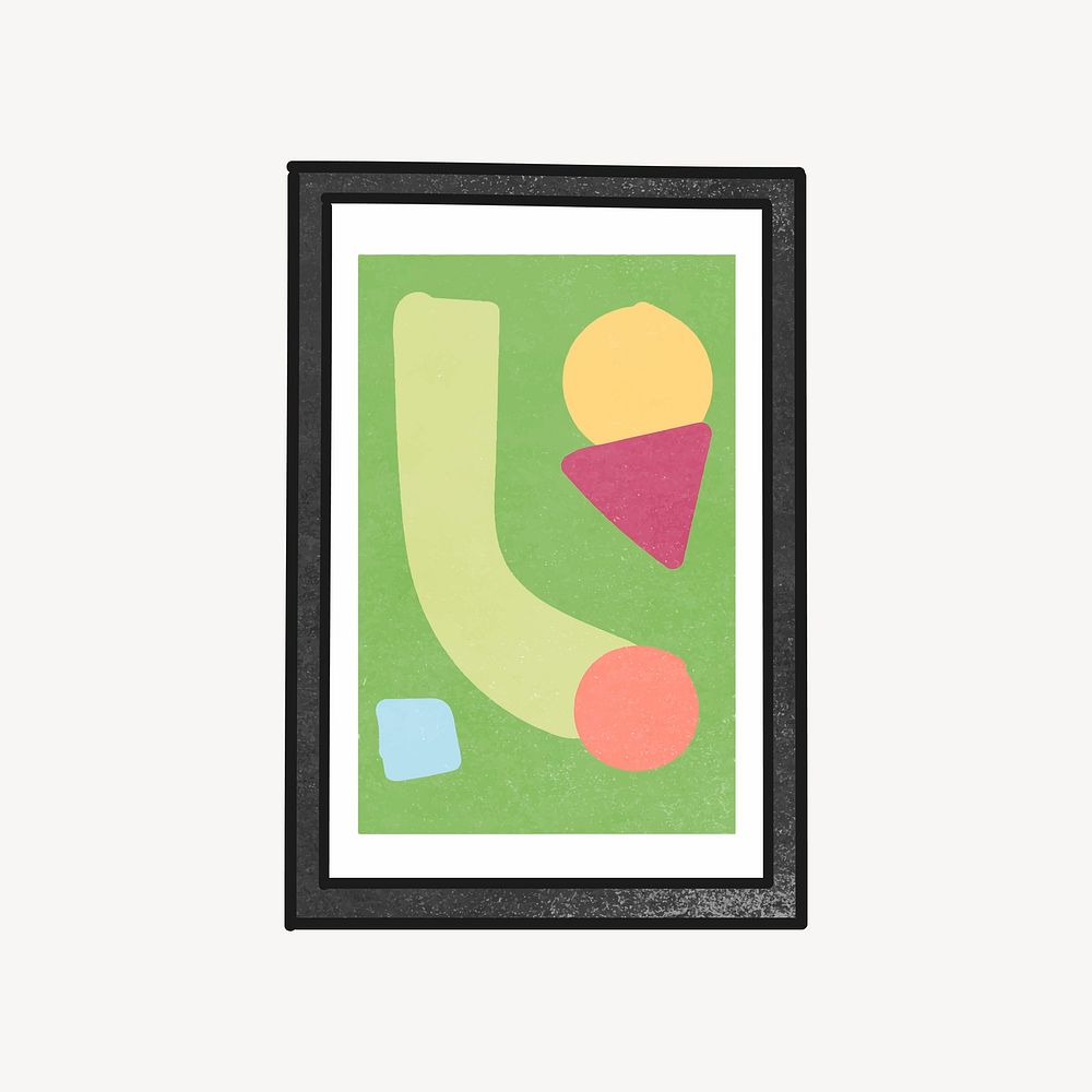 Green picture frame doodle vector