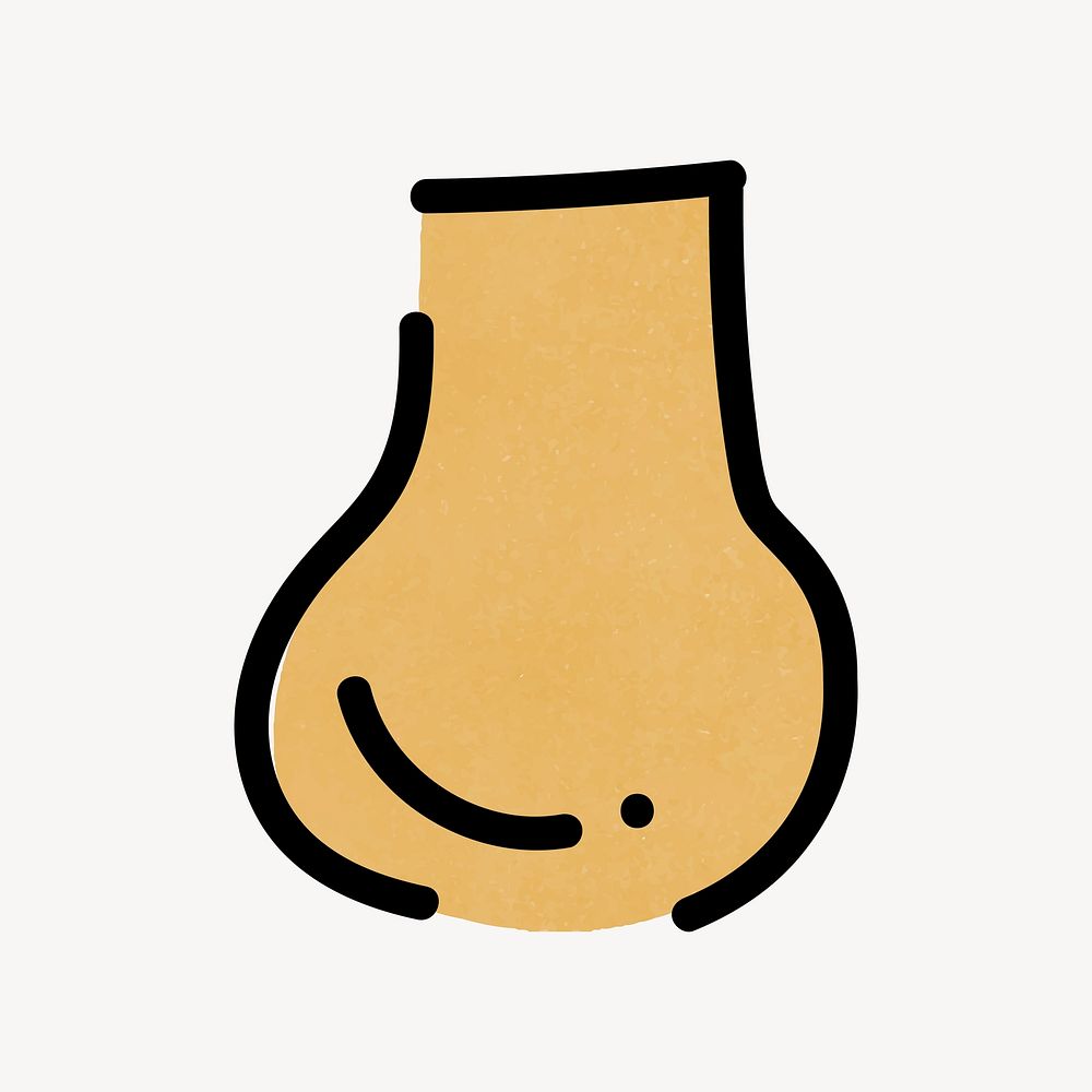 Yellow vase doodle vector