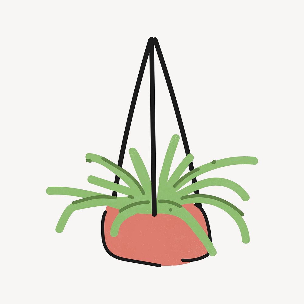 Hanging plant doodle, clipart vector