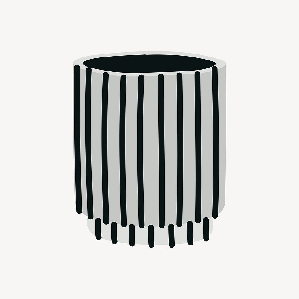 Black & white mug doodle clipart vector