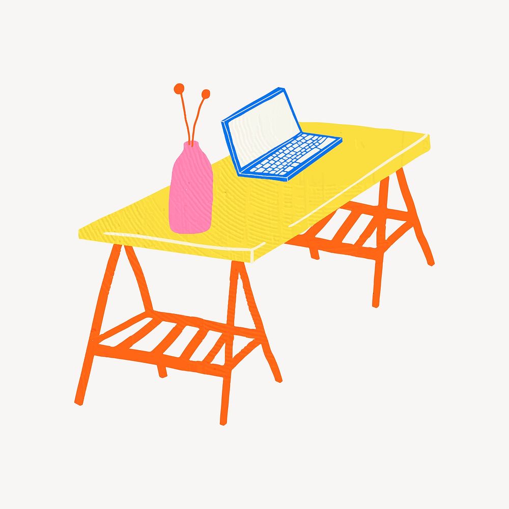 Yellow working table drawing