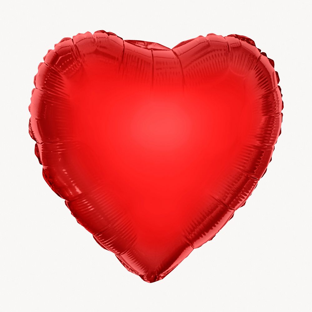 Red balloon mockup, heart shape design psd