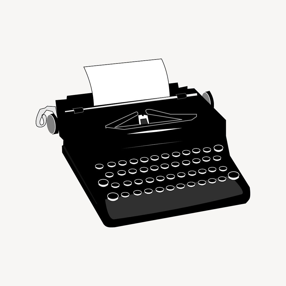 Typewriter clip art vector. Free public domain CC0 image.