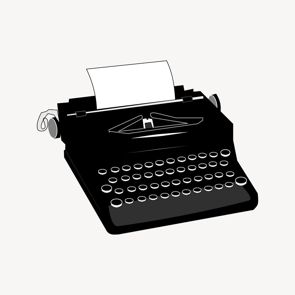 Typewriter clip art psd. Free public domain CC0 image.