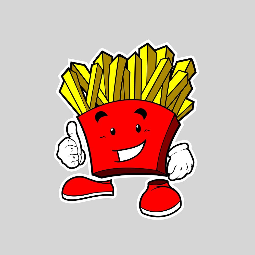 French fries illustration. Free public domain CC0 image.