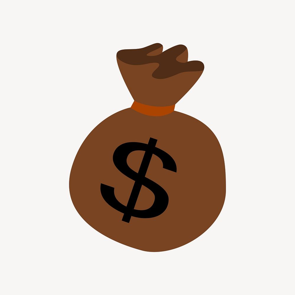 Money sack illustration. Free public domain CC0 image.