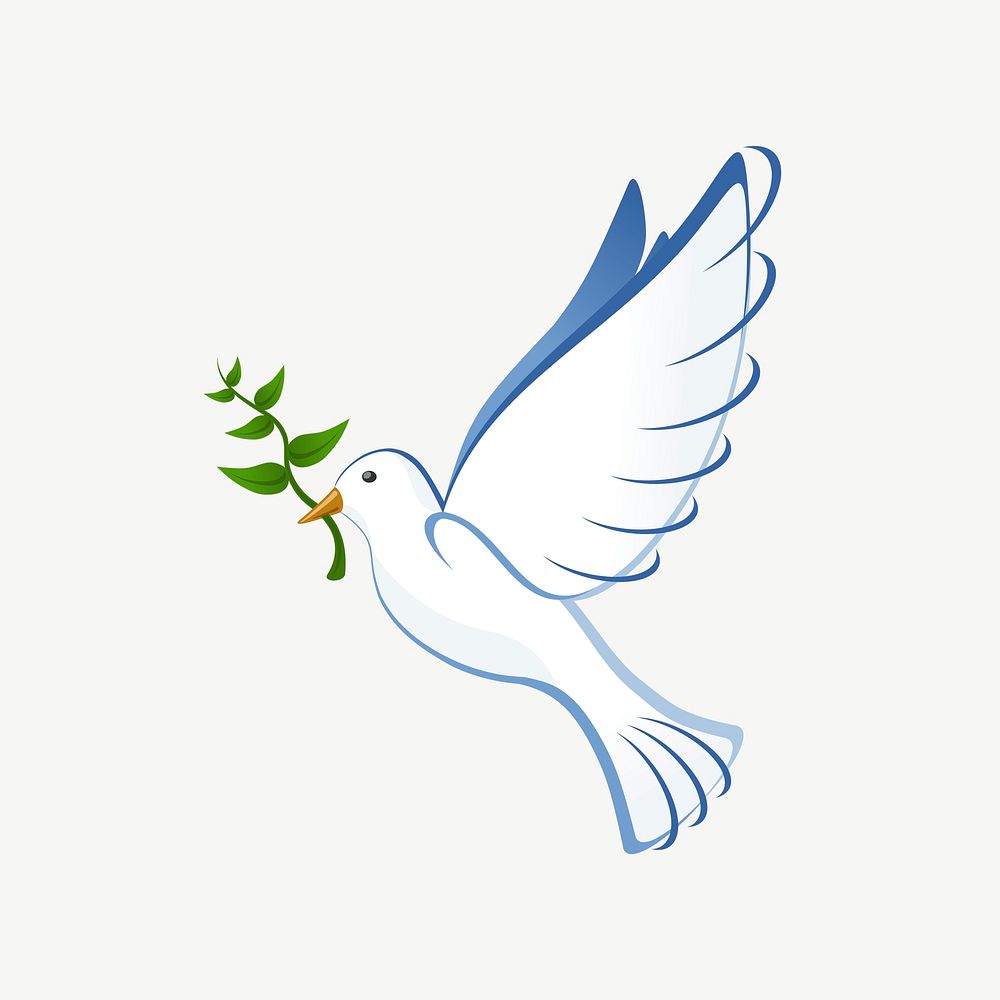 Peace dove clipart psd. Free public domain CC0 image.