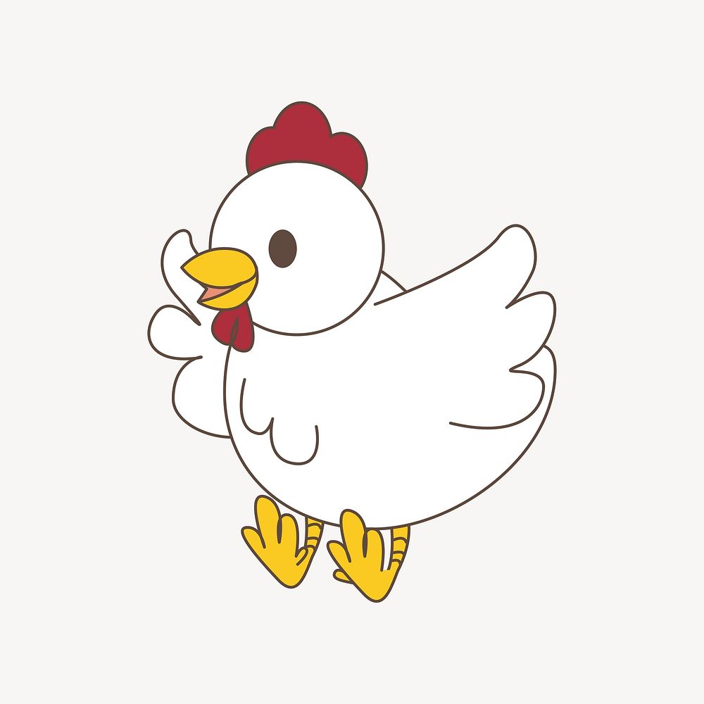 Chicken illustration. Free public domain CC0 image.