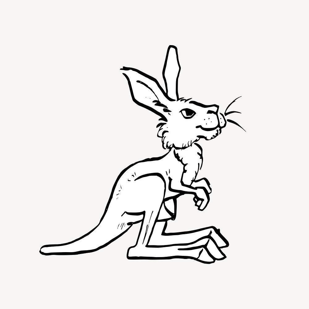 Kangaroo clipart vector. Free public domain CC0 image.