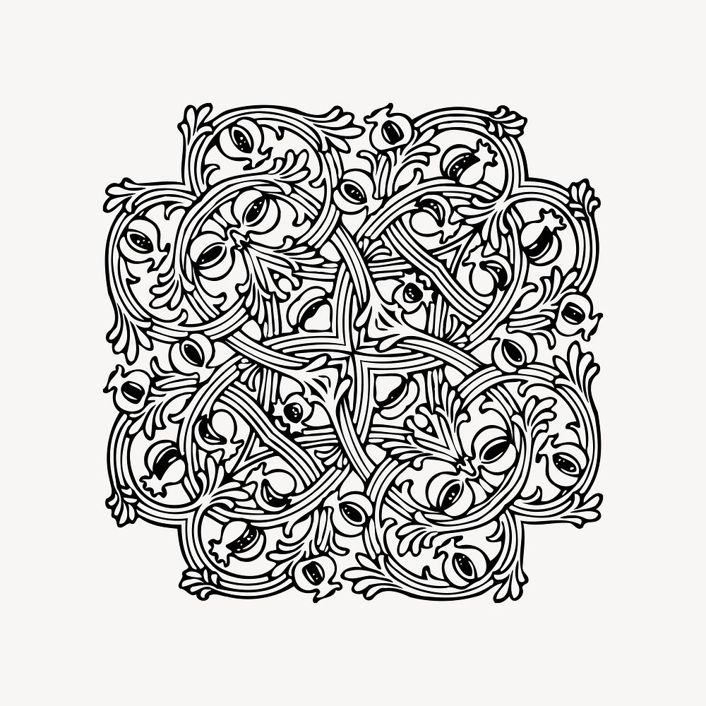 Flourish ornament clipart vector. Free public domain CC0 image.