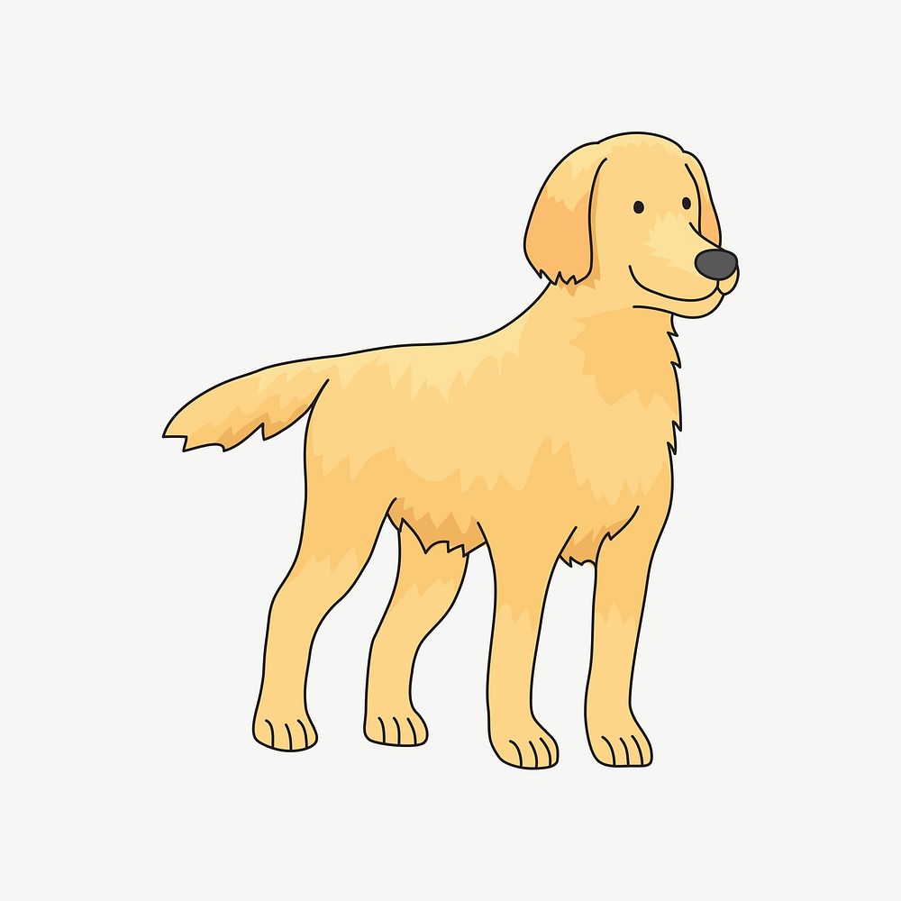 Golden Retriever clipart illustration psd. Free public domain CC0 image.