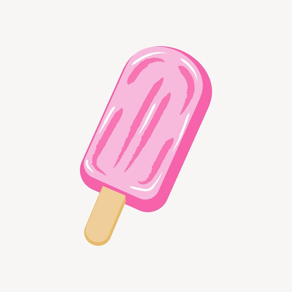 Pink popsicle clipart illustration vector. Free public domain CC0 image.