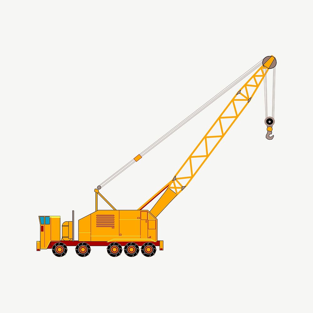Mobile crane clipart illustration psd. Free public domain CC0 image.