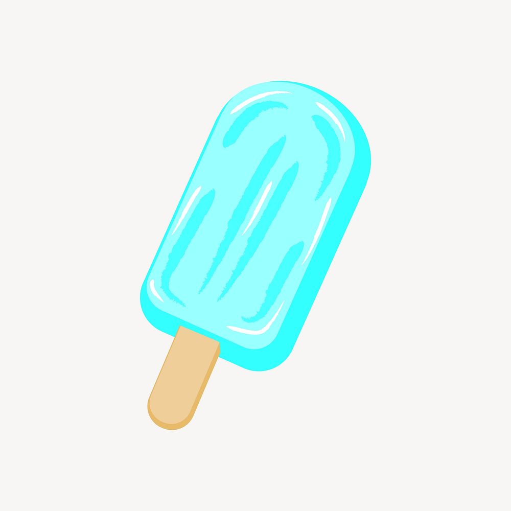 Blue popsicle illustration. Free public domain CC0 image.