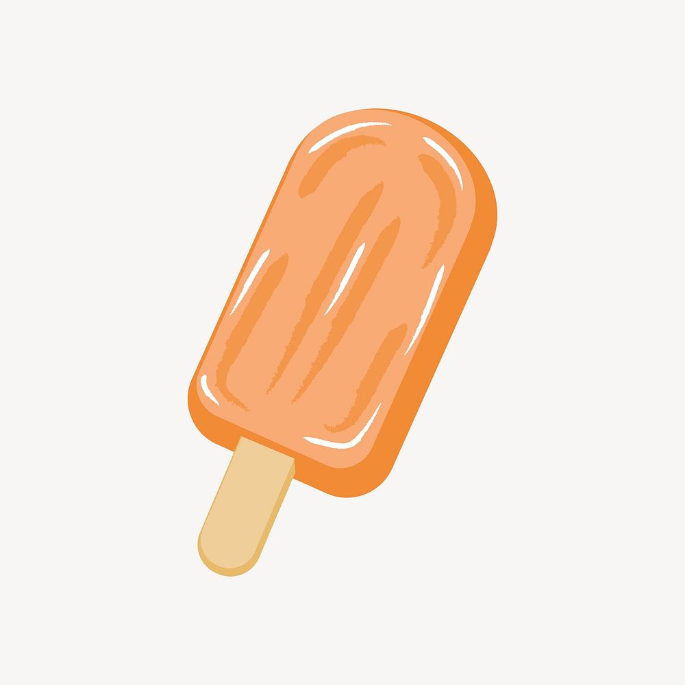 Orange popsicle clipart illustration vector. Free public domain CC0 image.