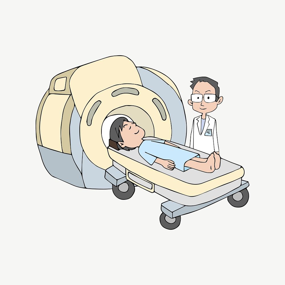 MRI scan clipart illustration psd. Free public domain CC0 image.