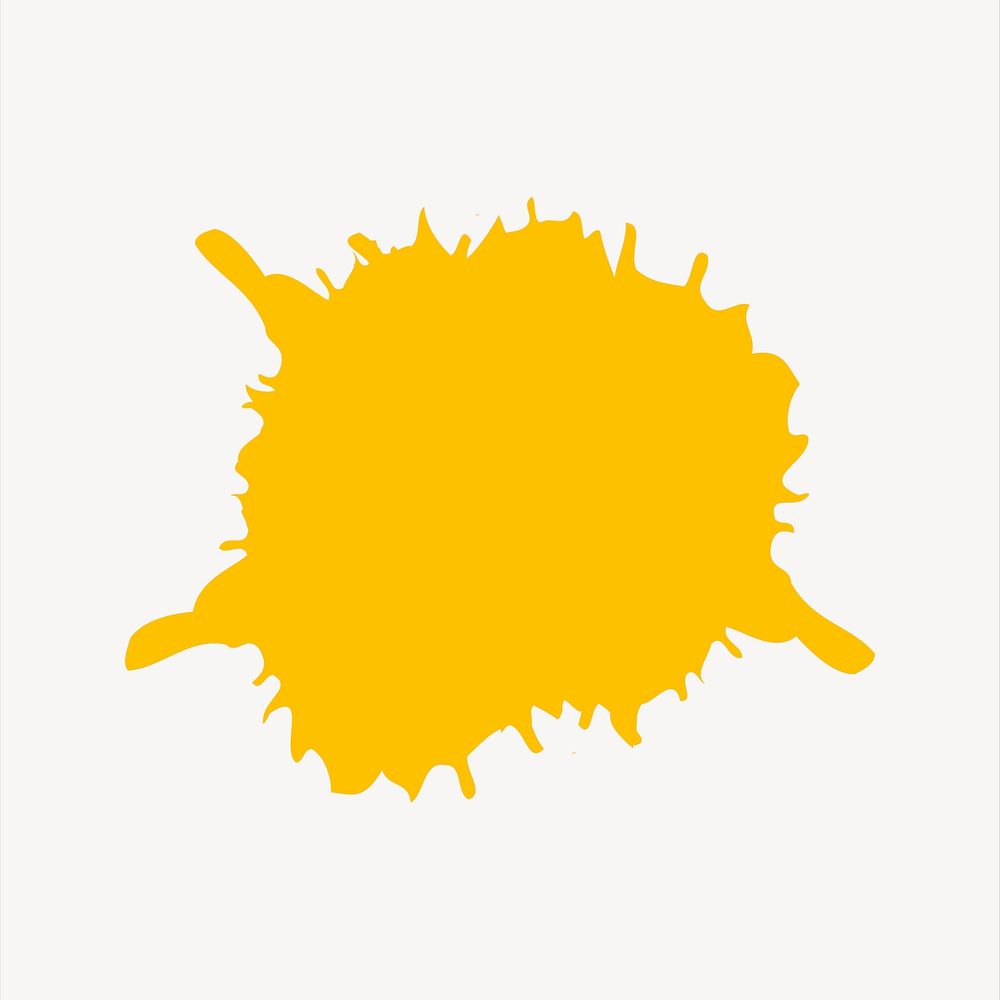 Yellow splash clipart psd. Free public domain CC0 image.