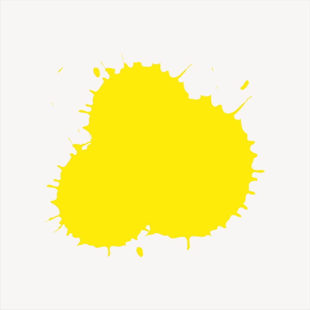 Yellow color splash clipart psd. Free public domain CC0 image.