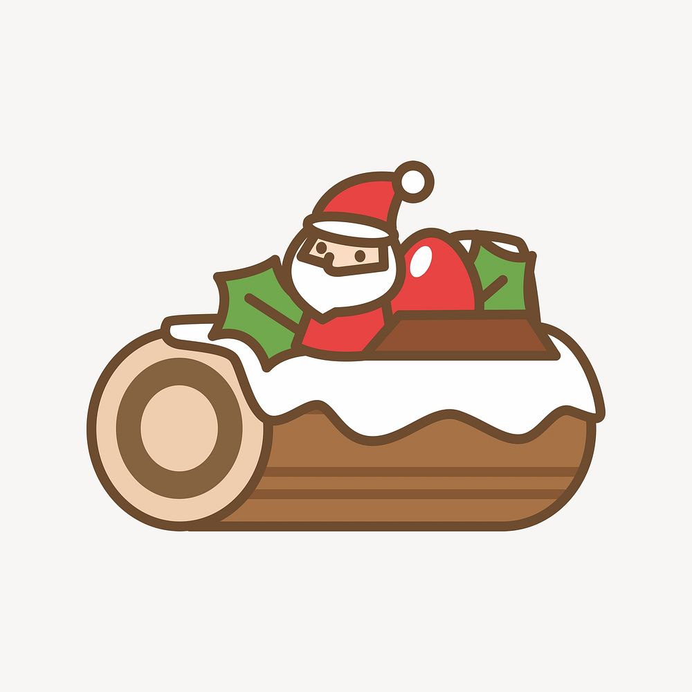 Christmas yule log cake clipart illustration vector. Free public domain CC0 image.