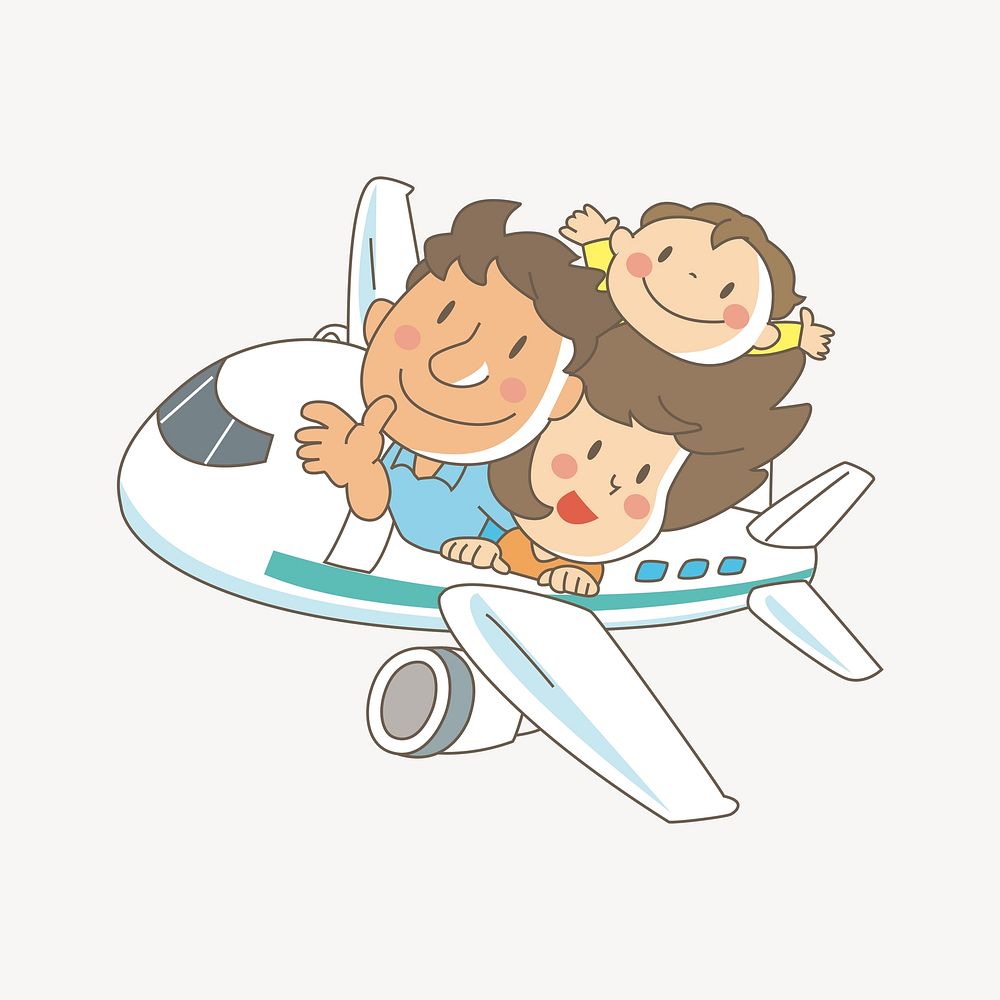 Family trip clipart illustration vector. Free public domain CC0 image.