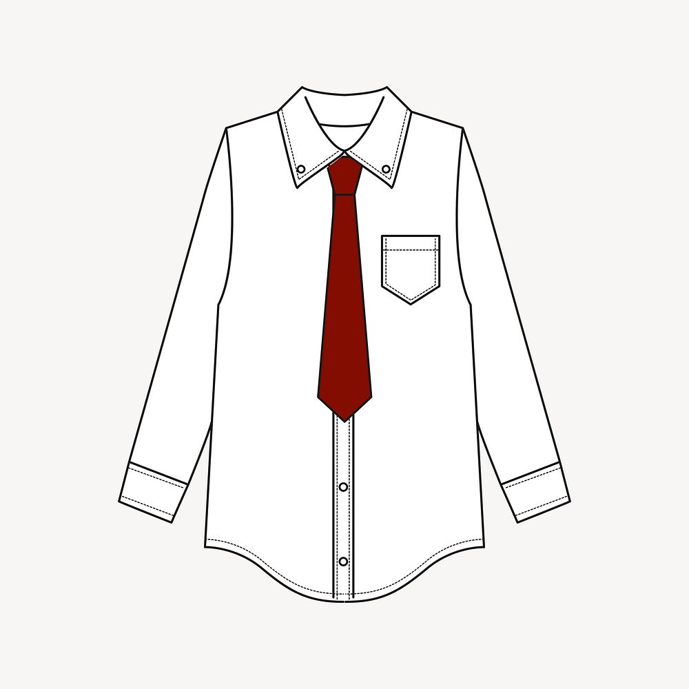 White shirt clipart illustration vector. Free public domain CC0 image.