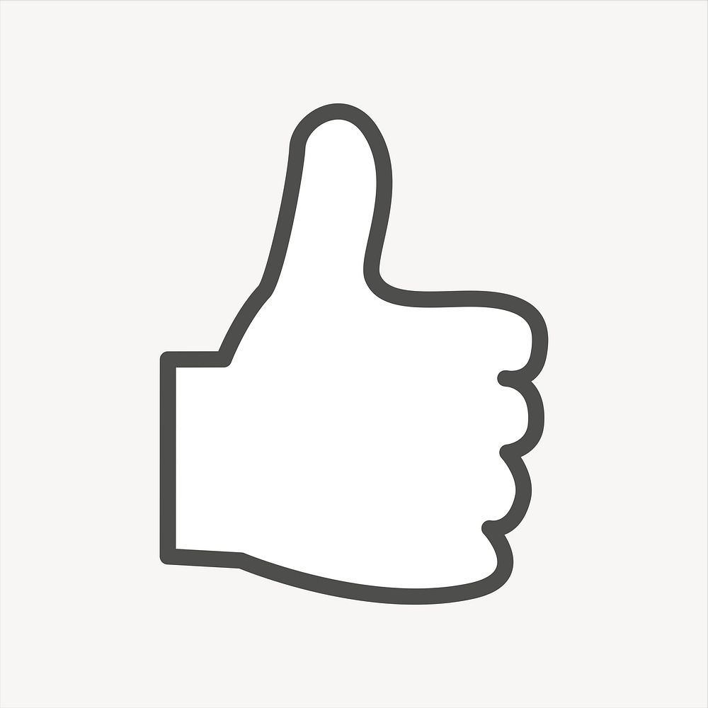 Thumbs up illustration vector. Free public domain CC0 image.