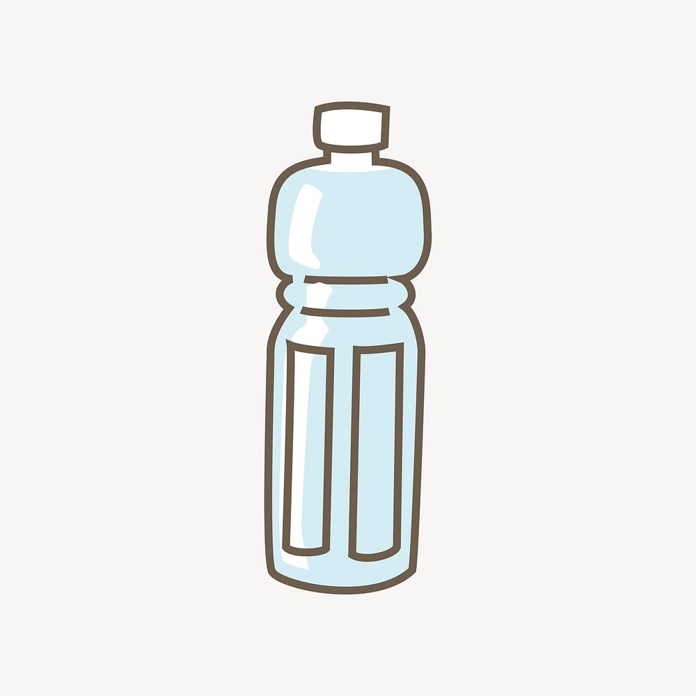 Water bottle illustration. Free public domain CC0 image.