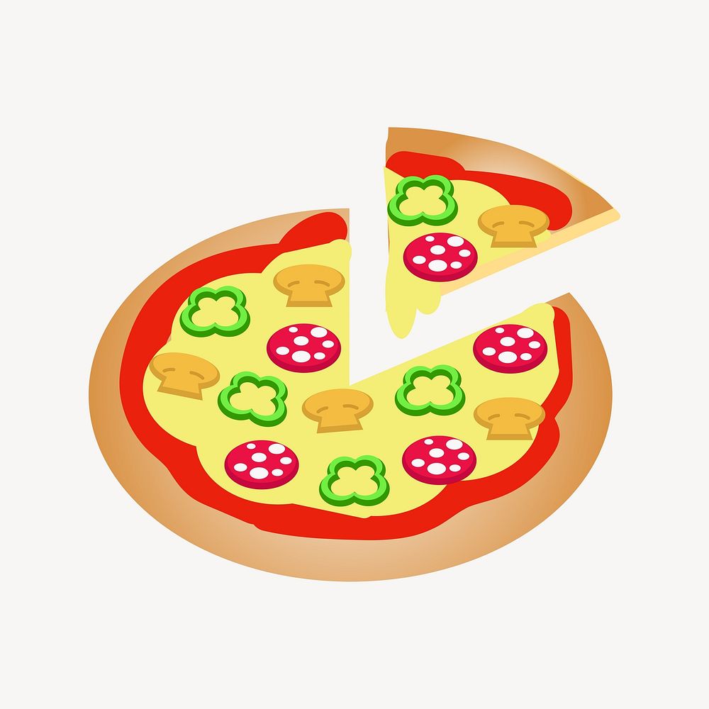 Pizza illustration. Free public domain CC0 image.