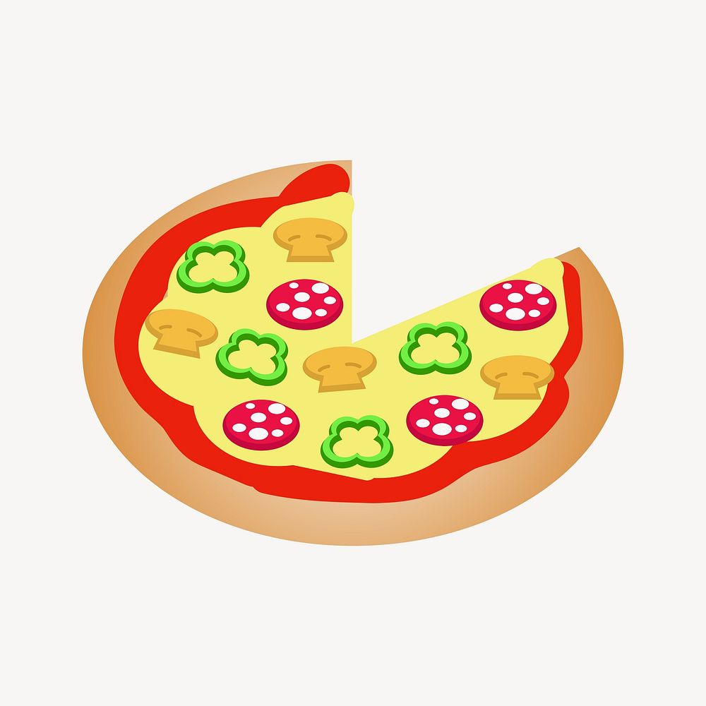 Pizza illustration. Free public domain CC0 image.