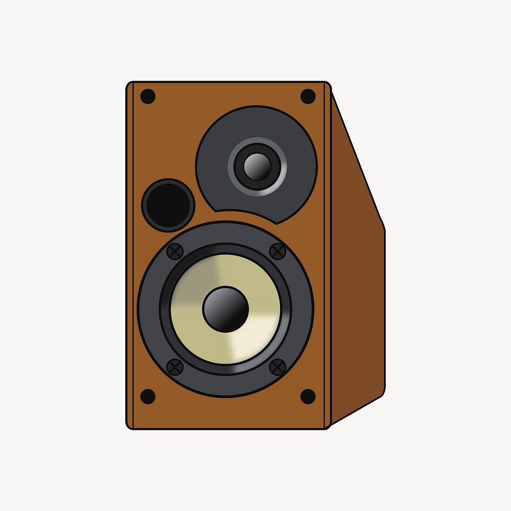 Stereo speaker illustration. Free public domain CC0 image.