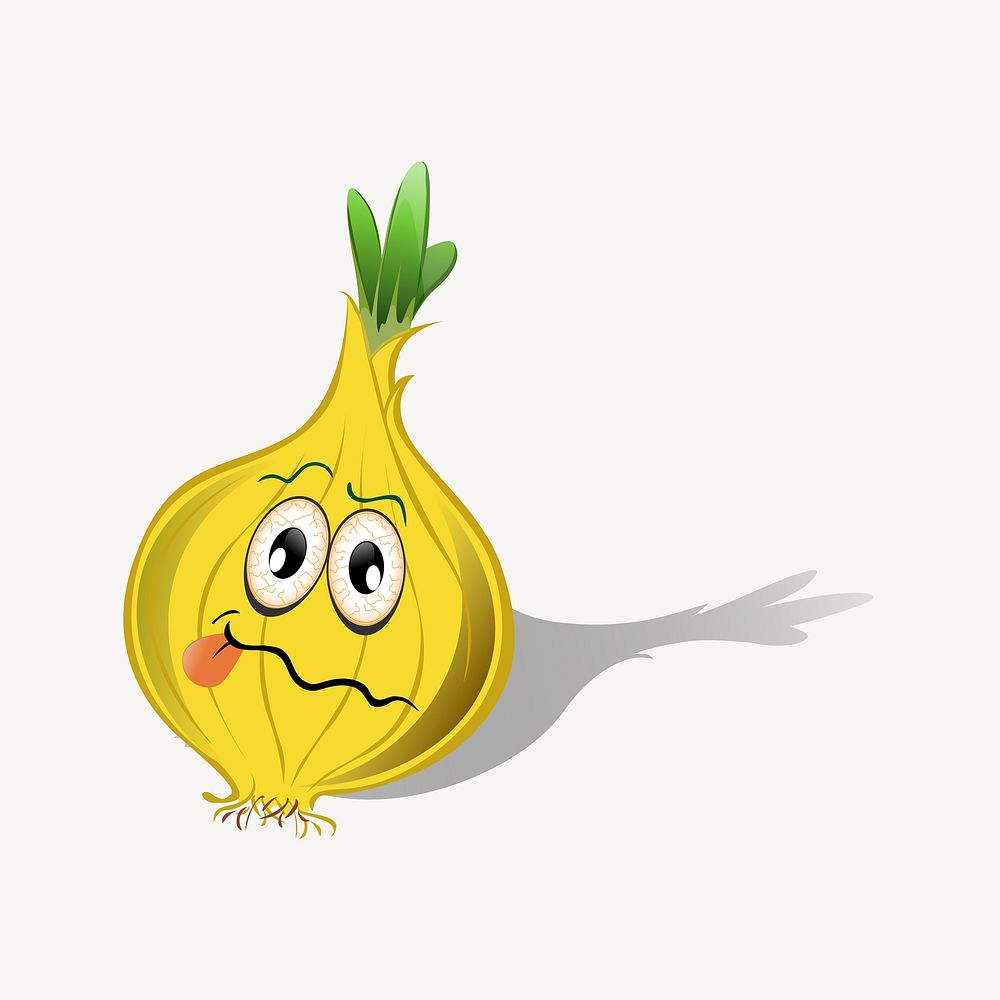 Onion character clipart illustration vector. Free public domain CC0 image.
