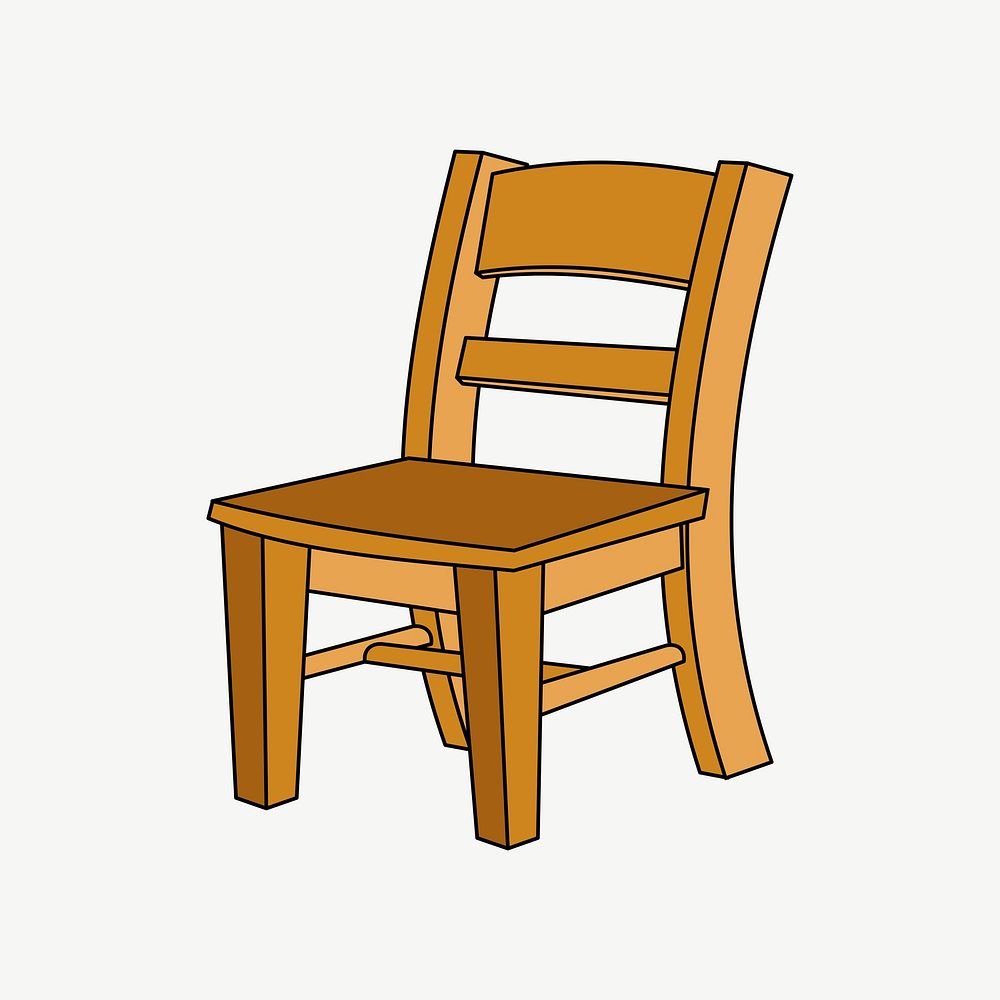 Wooden chair clipart illustration psd. Free public domain CC0 image.
