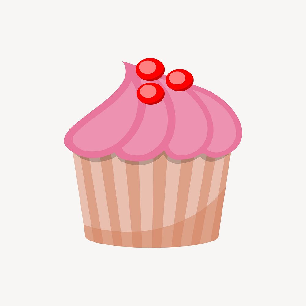 Cupcake clipart illustration vector. Free public domain CC0 image.